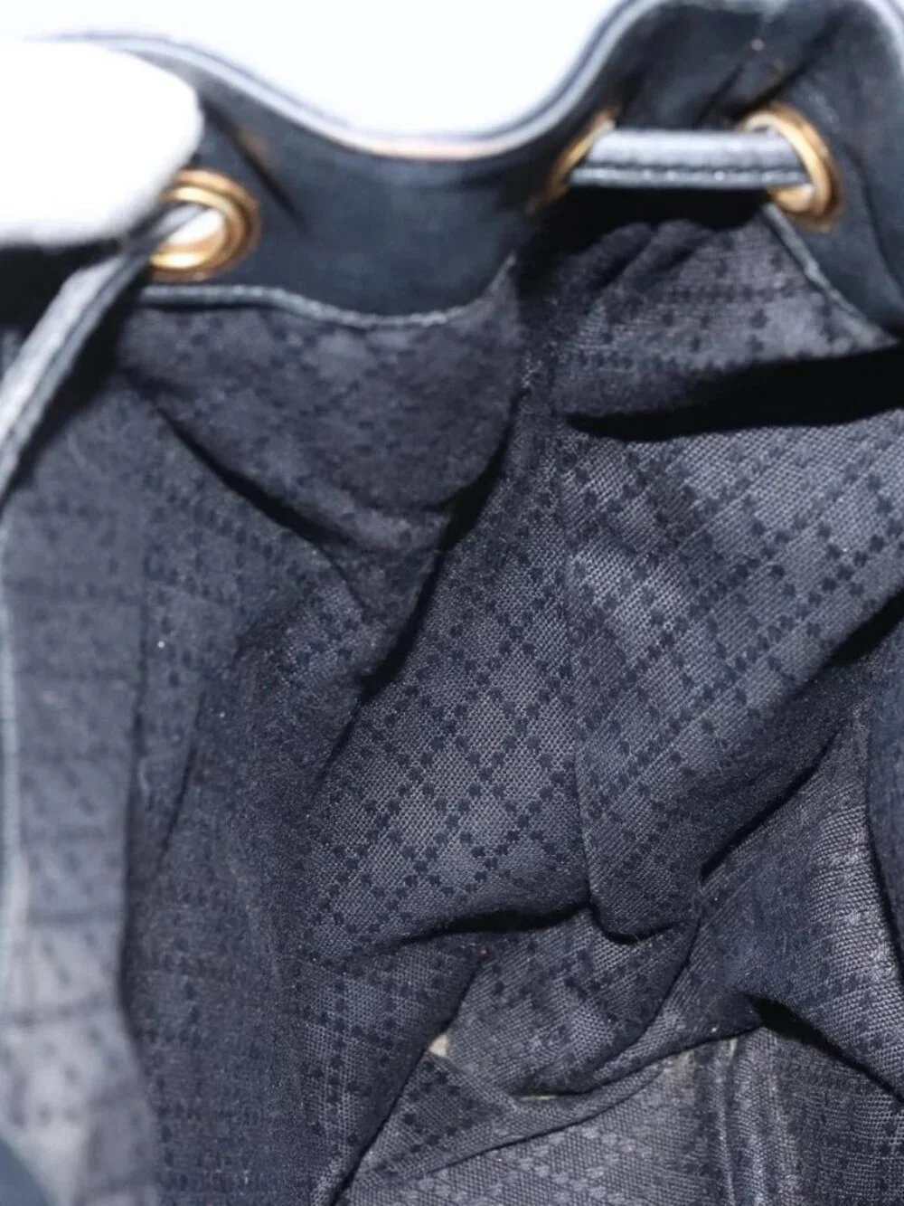 GUCCI Bamboo Backpack Leather Black Gold 003 2058 0016 Auth gh2009